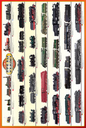 Safari LTD, Transportation Posters, Steam Locomotives Non Laminated Poster