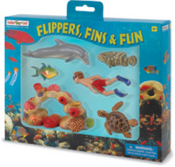 Safari LTD, Wild Safari Gift Sets, Sealife Flippers, Fins & Fun Gift Set