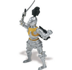 Safari LTD, Knights & Horses, Knight with Sword and Black Feathered Helmet