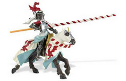 Safari LTD, Knights & Horses, Horse with White Robe and Red Dragon