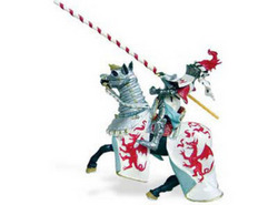 Safari LTD, Knights & Horses, Horse with White Robe and Silver Armor