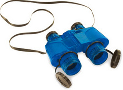 Safari LTD, Safariology, Binoculars, Blue Translucent Binocular with Vinyl Case